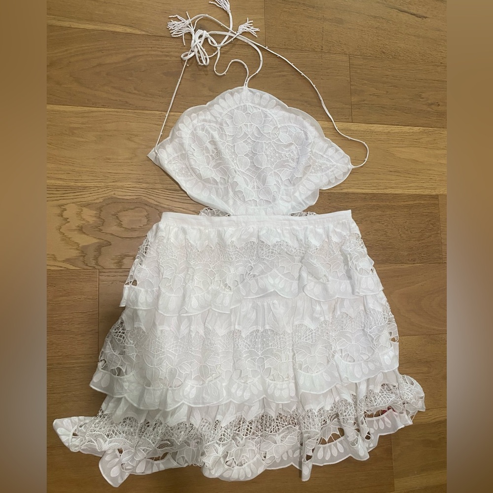Farm Rio Richelieu midi dress with beaded tie straps size XL NWT - Picture 2 of 7